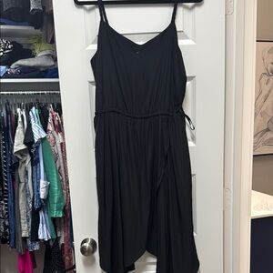 GAP Black Asymmetrical Sundress Sleeveless V-Neck